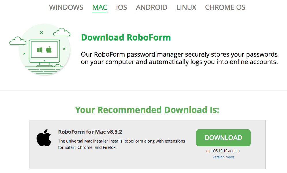 Roboform update for mac